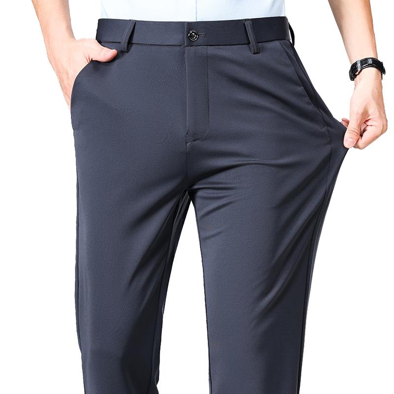 Sommer Dünne Hose Herren Formeller Anzug Hose Arbeitshose Business Casual Hose Schwarz Weinrot Lange Hose 31 dunkelgrau
