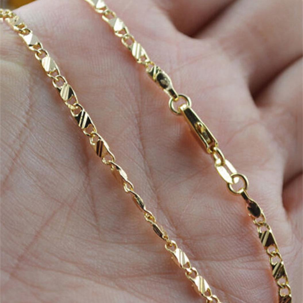 2mm Damen Herren Mode 16-30 Zoll Kein Anhänger Lange Box Kette Halskette Schmuck 28 inches gold