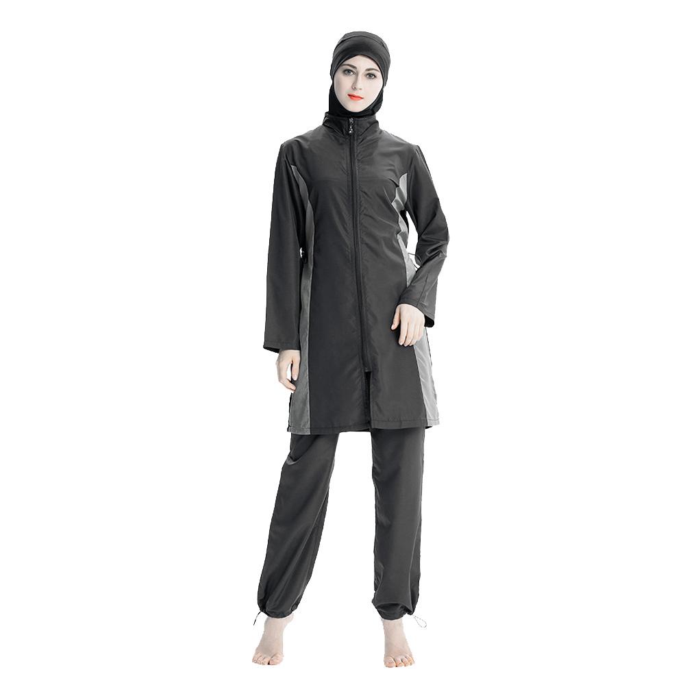Modest Burkini Muslimische Frauen Full Cover Islamischer Badeanzug Bademode Badeanzug M schwarz