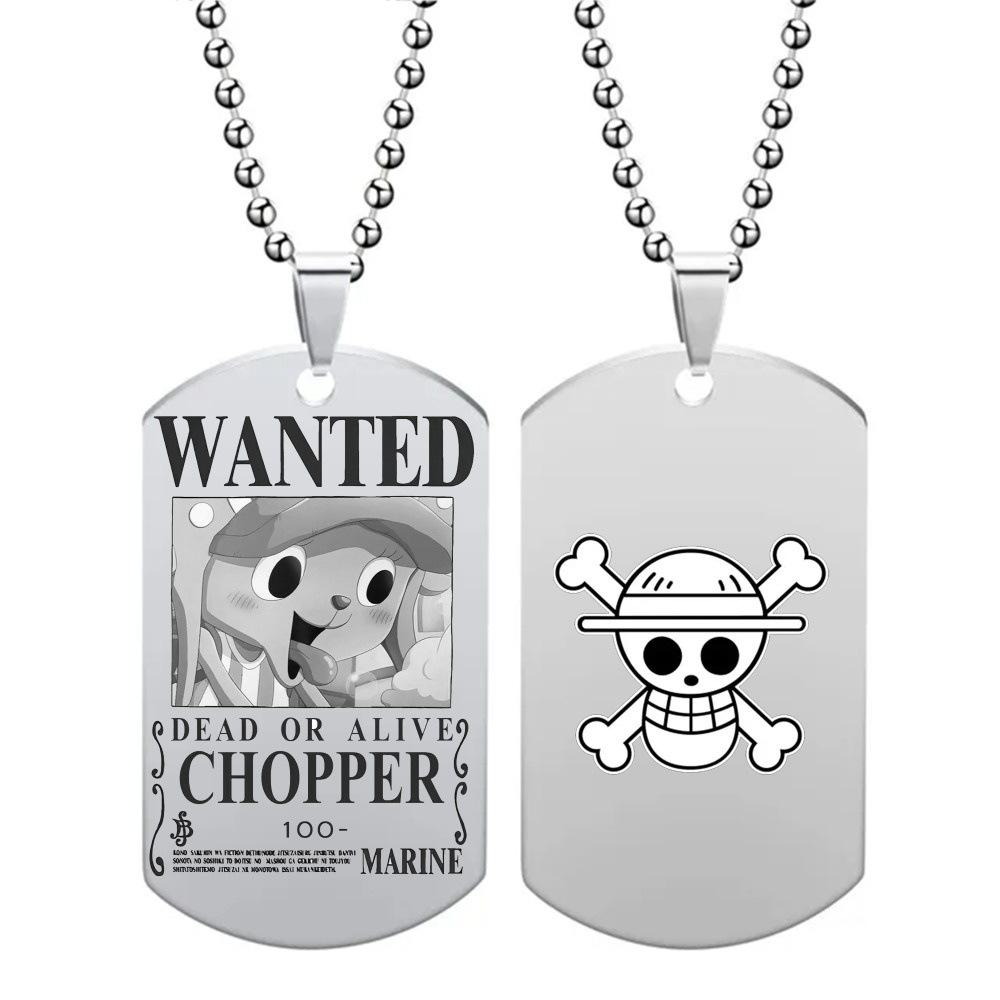 One Piece Zoro Ace Bounty Halskette: Anhänger aus Titanstahl mit leuchtendem Cartoon-Design Chopper model