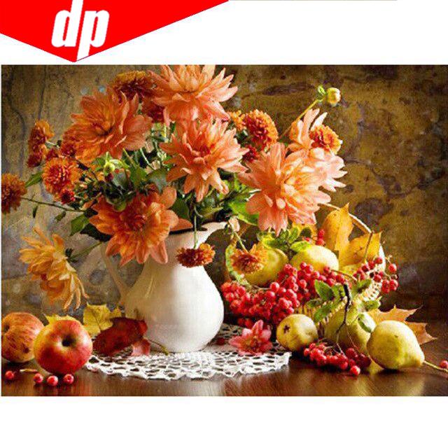 Blume Diamant Stickerei Diamant Kreuzstich Strass Runde Bohrer Diamant Home Decor Malerei 20X30