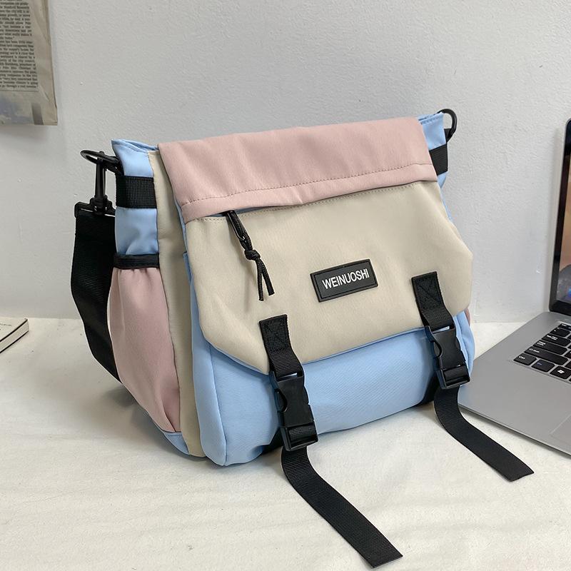 Sommer Damen Taschen für Damen Neue Kontrastfarbene Postman Bag Pendeltaschen Kleine Umhängetaschen Ein-Schulter Crossbody Taschen