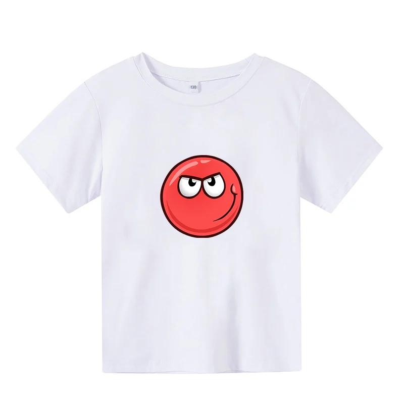 2025 Kinder Niedlich ROTER BALL 2. Druck Kleidung Kinder Sommer Mode T-Shirt Jungen Cartoon T-Shirts Mädchen Kurzarm Lässige Oberteile 120 orange