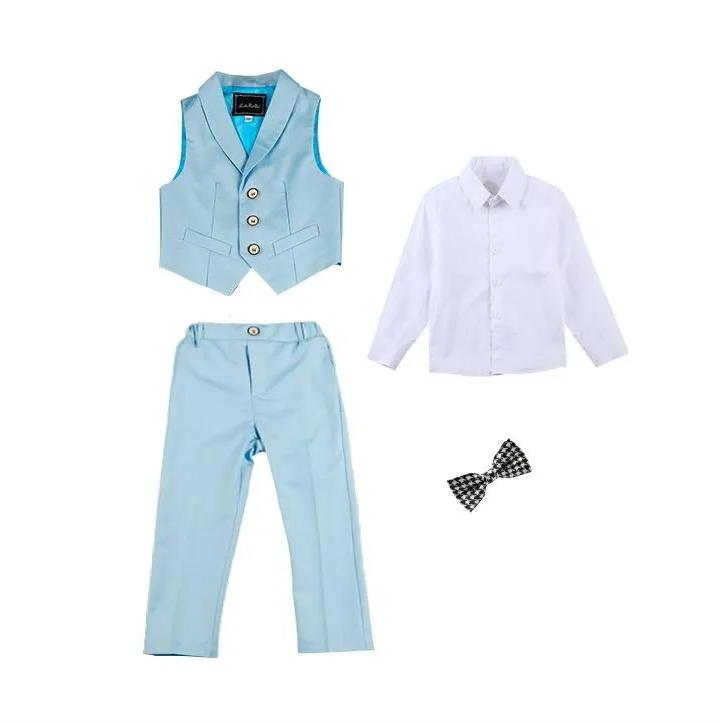 Kinder Kleid Junge Anzug Weste Anzug Junge Host Leistung Klavier Leistung Anzug 100 blau