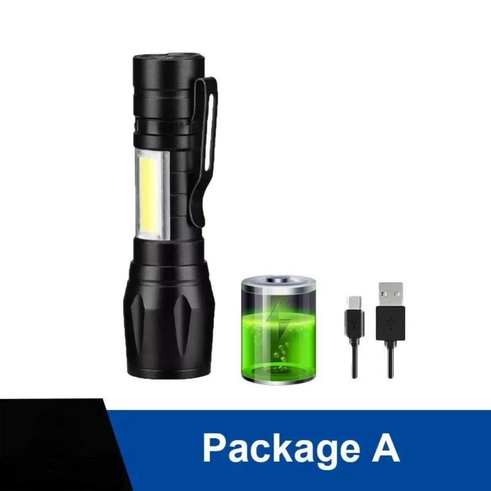 Neue Stil 6LED Taschenlampe Mini Tragbare Lampe mit Eingebautem 18650 Batterie USB Aufladbare COB LED Taschenlampe für Camping Lichter Package A- Mini Led