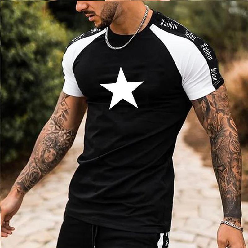 Neues Sommer Herrenmode T-Shirt Rosenaufdruck Herren T-Shirt Top XL schwarz