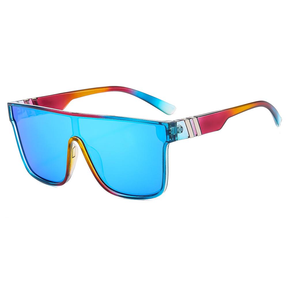 Mode Herren Damen Outdoor Polarisierte Sonnenbrille Fahren Sport Sonnenbrille UV400 Übergroße Rahmenbrille Reit-Sonnenbrille für Herren blau