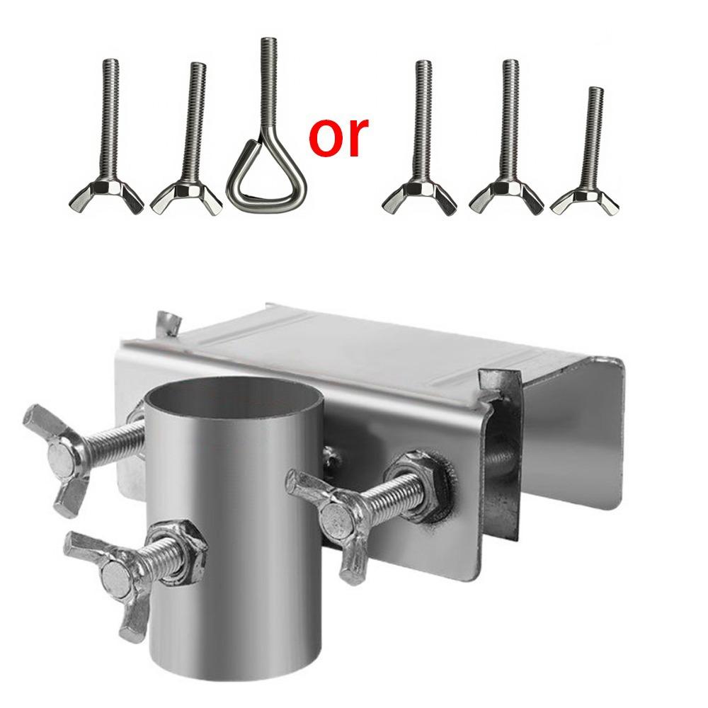 Verstellbarer Terrassen Sonnenschirm Halter Wasserdichter Balkon Sonnenschirm Halter Stabile Sonnenschirm Ständer Geländer silber