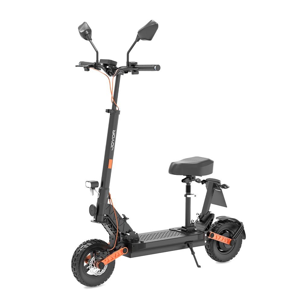 Joyor S8E 800W Doppelmotor-Elektroroller mit Anhängersitz, 48V26Ah Akku, faltbar, 10-Zoll-Geländereifen