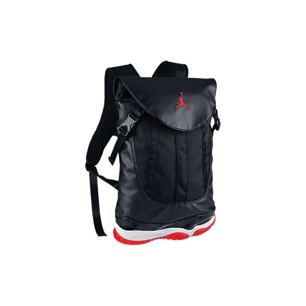 Jordan Air 11 Modetrend Persönlichkeit Farbblock Große Kapazität Polyester Rucksack Unisex Rucksack Schwarz Rot 631693-010 Black Red