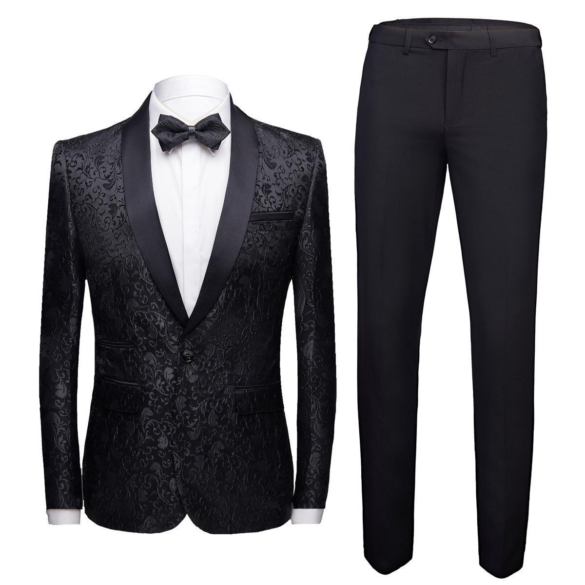 Herrenbekleidung Mode Fancy Anzug Männer Business Casual Hochzeit Bräutigam Anzug Herrenanzüge und Blazer S schwarz