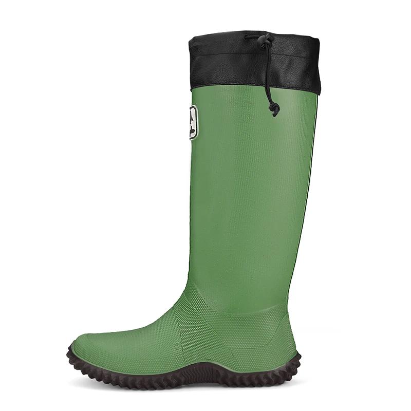 Mode im neuen Stil Herren Kochschuhe Lange hochwertige Landwirtschaft Regenstiefel für Männer Wasser Designer Mode Arbeiten Erwachsene Männer Angelschuh 38-39 grün