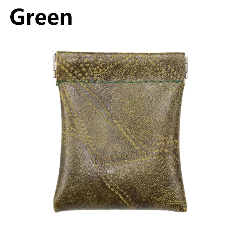 1PC Münzfach Geldbeutel PU Leder Mini Kleine Geldbörse Geldbörse Einfarbig Kartenhalter grün