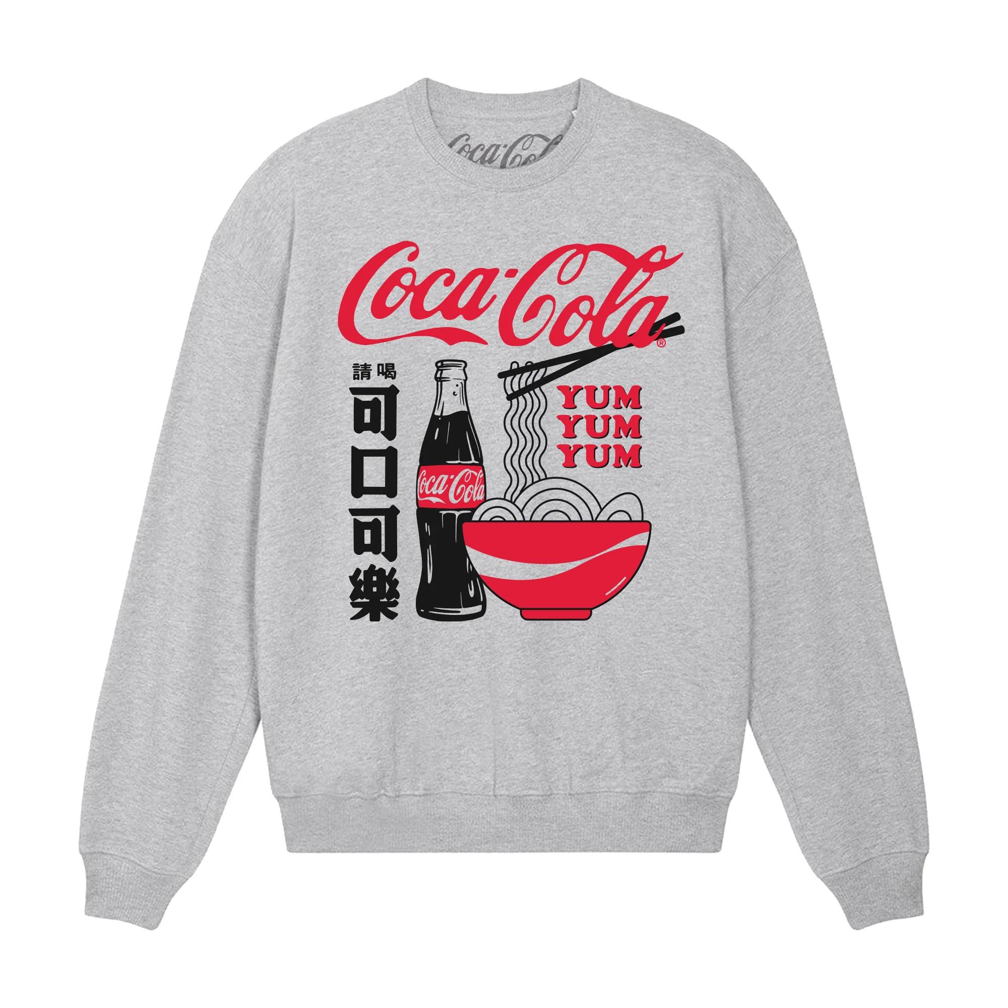 Coca-Cola Unisex-Sweatshirt für Erwachsene mit Ramen-Motiv XXL grau