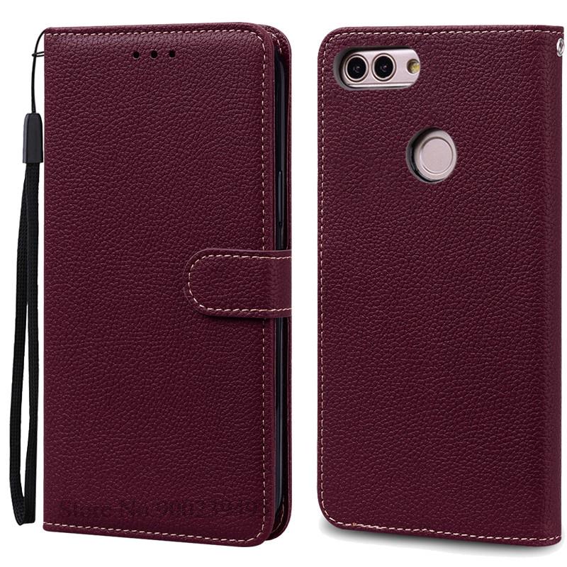 Für Huawei P Smart 2018 Fall FIG-LX1 Leder Brieftasche Flip Fall Für Huawei P Smart Fall FIG-LX1 5,65 zoll Fall coque Fundas Shell P Smart 2018 FIG-LX1 wein rot