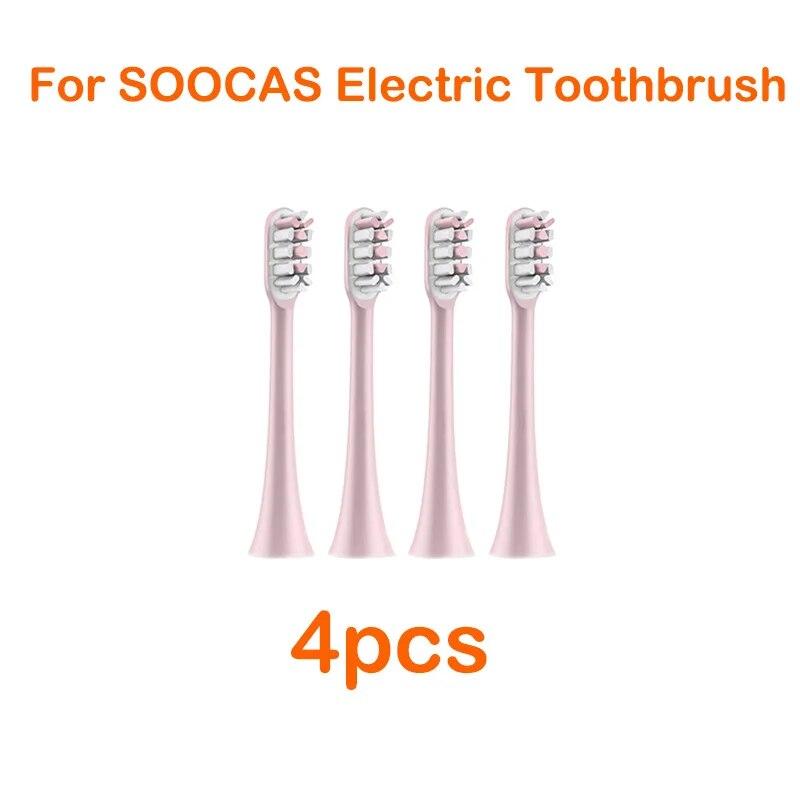 14 Stück Ersatzbürstenköpfe für Soocas X3/x3u/x5 Dupont Tiefenreinigungsdüsen Sonic Soft Vacuum Borsten Zahnbürstenköpfe 4pcs Pink