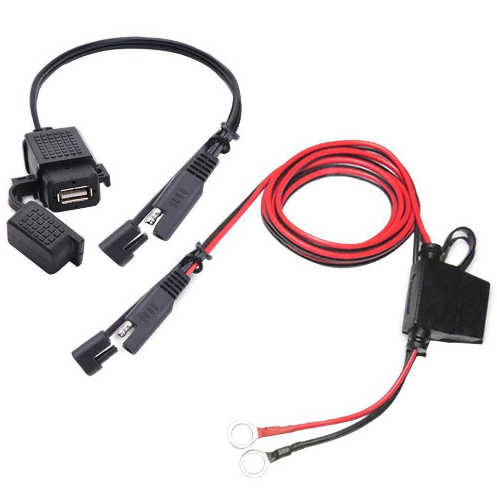 Universeller Motorrad-Erweiterungs-Stromadapter für Telefon, Tablet, SAE auf USB-Ladegerät, Motorrad-Handy-Ladegerät