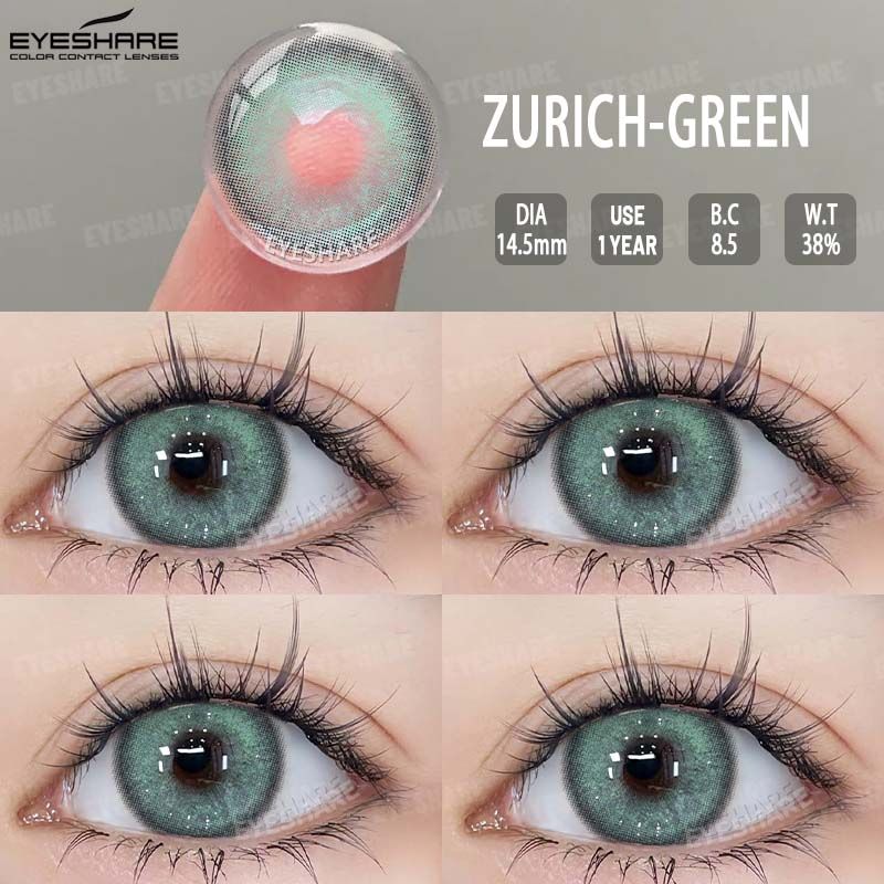 EYESHARE 2 Stück Farbige Kontaktlinsen Natürliche Blaue Linsen Rote Mode-Kontaktlinsen Jahreskontaktlinsen Augen Make-up Kosmetik Farbige Linsen