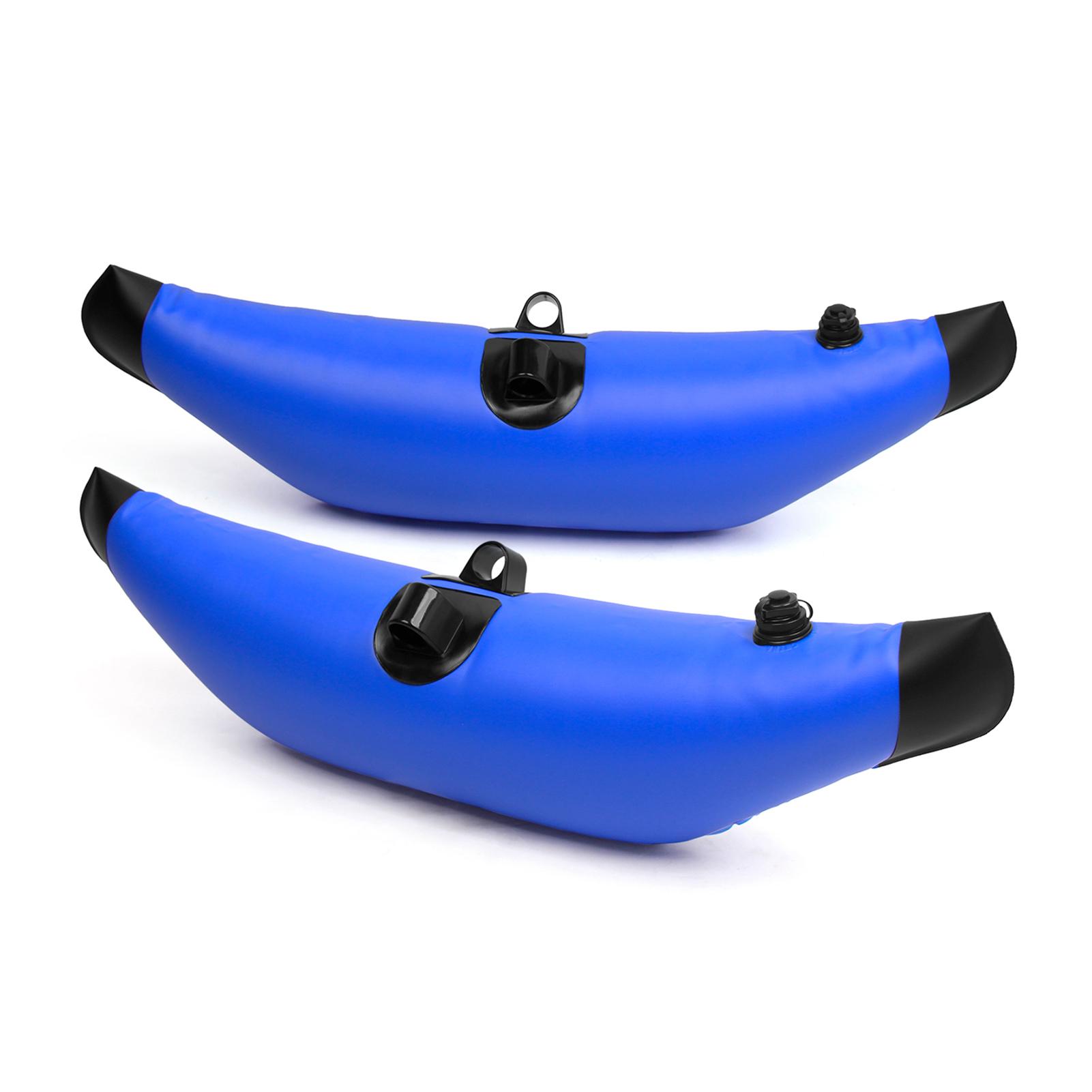 2 Stück Kajak PVC aufblasbarer Auslegerschwimmer Kajak Boot Angeln Stehender Schwimmer Stabilisator blau