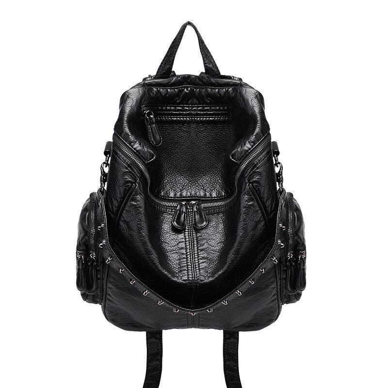 Frauen Rucksack Leder Tasche Pack Weibliche Reise Rucksack Leder Weibliche Schule Rucksack für Mädchen Tasche