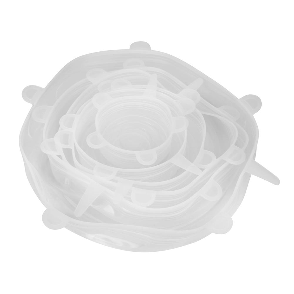 6 Stück / Set Universelle dehnbare Frischhaltefolie Lebensmittel Abdeckung Küchenwerkzeuge Lebensmittel Silikon Dichtungsdeckel