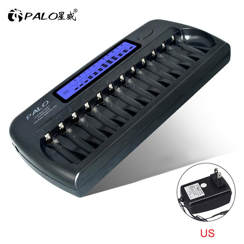 Ni-MH Ni-Cd 1,2 V Batterie Ladegerät 12 Slots Batterie Ladegerät Smart Schnell Ladegerät LCD Display Carregador für AA AAA Batterie