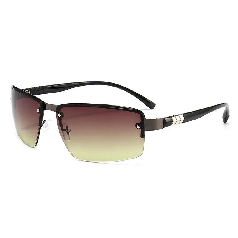 Rechteckige Metall-Sonnenbrille Geschäftsmann Männer männlich Modebrille Marke Designer Retro Vintage Sonnenbrille sanfte Sonnenbrille