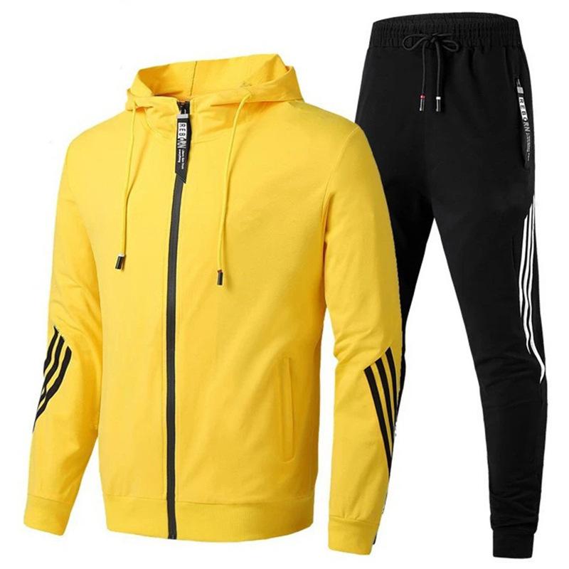 Neue Modeatmosphäre Bequemer Sportanzug Herrenanzug Freizeitsportanzug Frühling und Herbst Kapuzenpullover Herrenmantel Kapuze 3XL