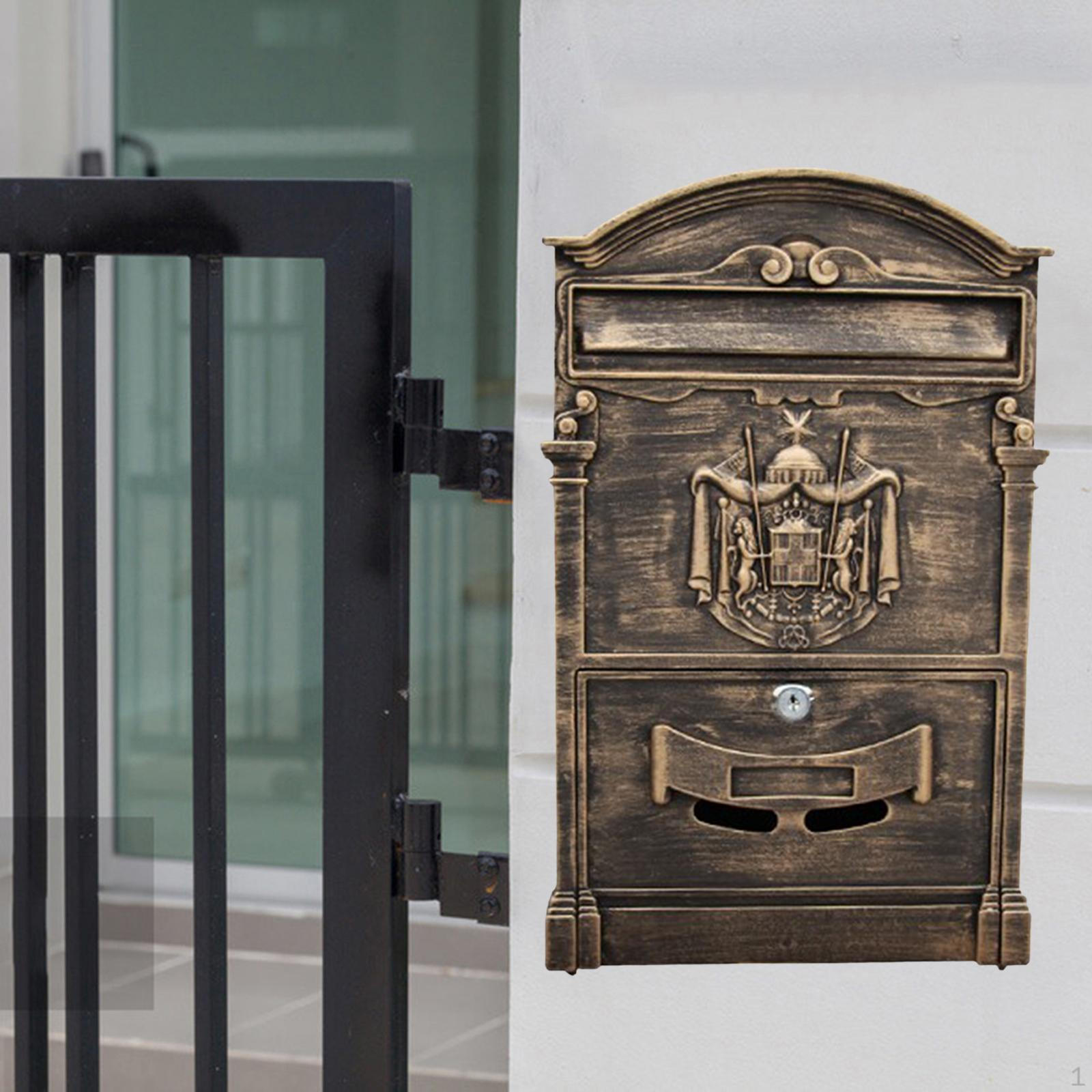 Montieren Sie Briefkästen mit einem rostfreien Ersatz-Zeitungsständer mit großer Kapazität. Abschließbarer Briefkasten bronze
