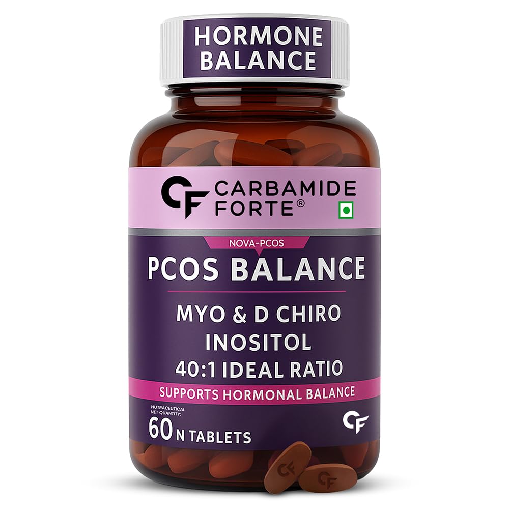 Carbamide Forte PCOS-Nahrungsergänzung für Frauen 60 pflanzliche Tabletten 2000 mg Myo-Inositol D-Chiro-Inositol 40:1 Verhältnis