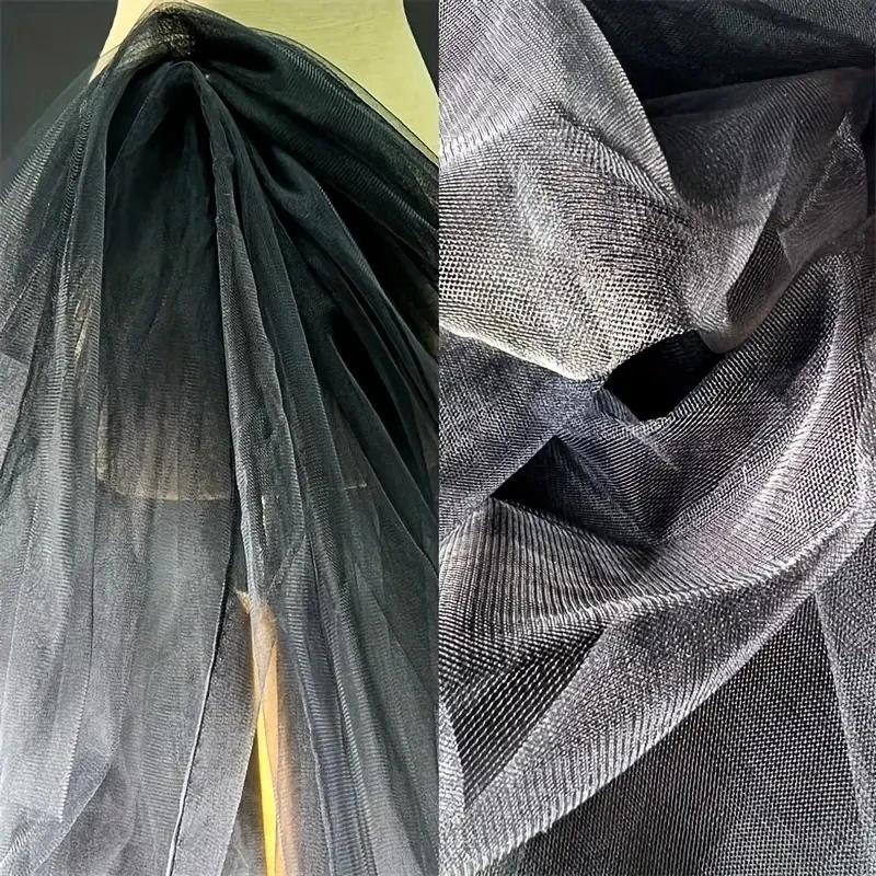 1yard/3yards/5yards160cm Breit Weicher Tüll Mesh Stoff Verschlüsselung Amerikanischer DIY Gaze Schweizer Netzstoff Für Hochzeitskleid Kleidung 160cmx100cm black