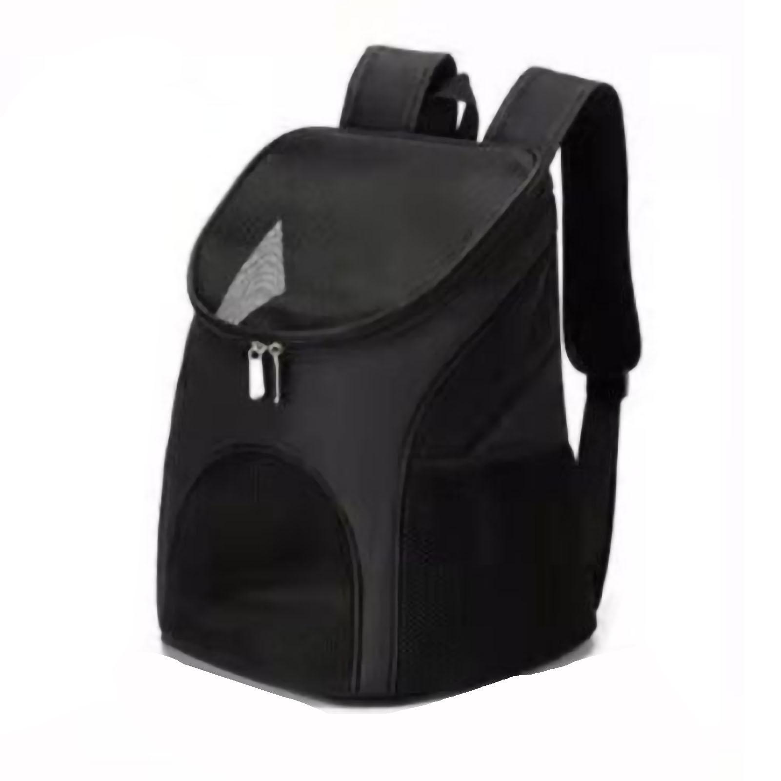 Haustier-Atmungsaktiver Rucksack, stoßfest, faltbar, Katzen-Reiseträger mit Tragegriff für Haustiere und Katzen L(34x30x40cm/13.4x11.8x15.7in) schwarz