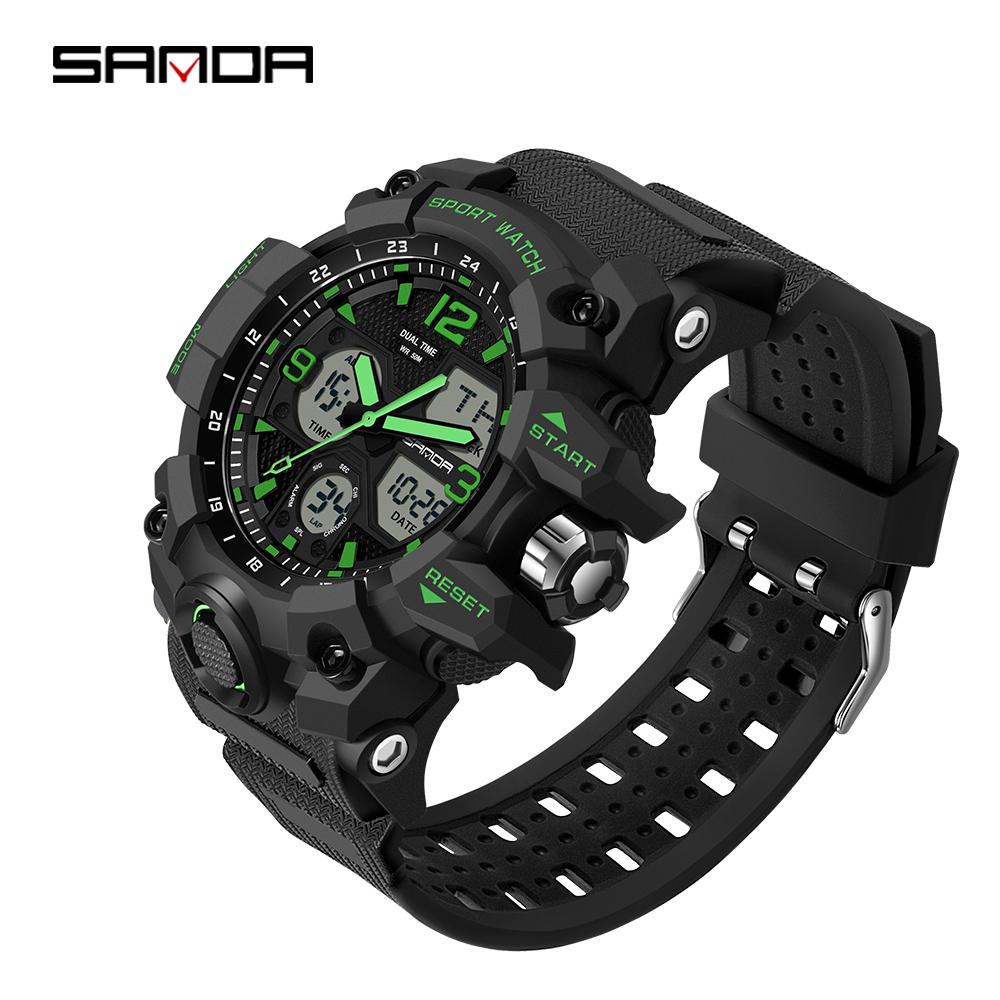 Neue SANDA Mode Trend Outdoor Sport Stoßfest Uhr männer Multi-funktion Wasserdicht Leuchtende Elektronische Uhr herren Uhr