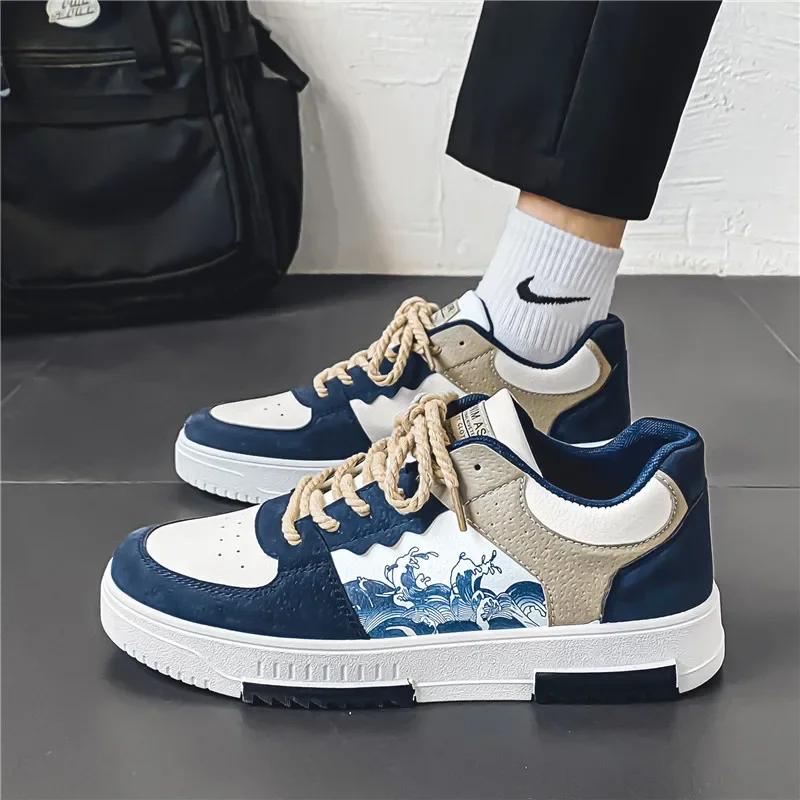 Herren Sneaker Flache Studentenschuhe Atmungsaktive Mode Schnür-Sneaker Herren Komfort Sportschuhe Joggingschuhe Zapatillas Hombre 39