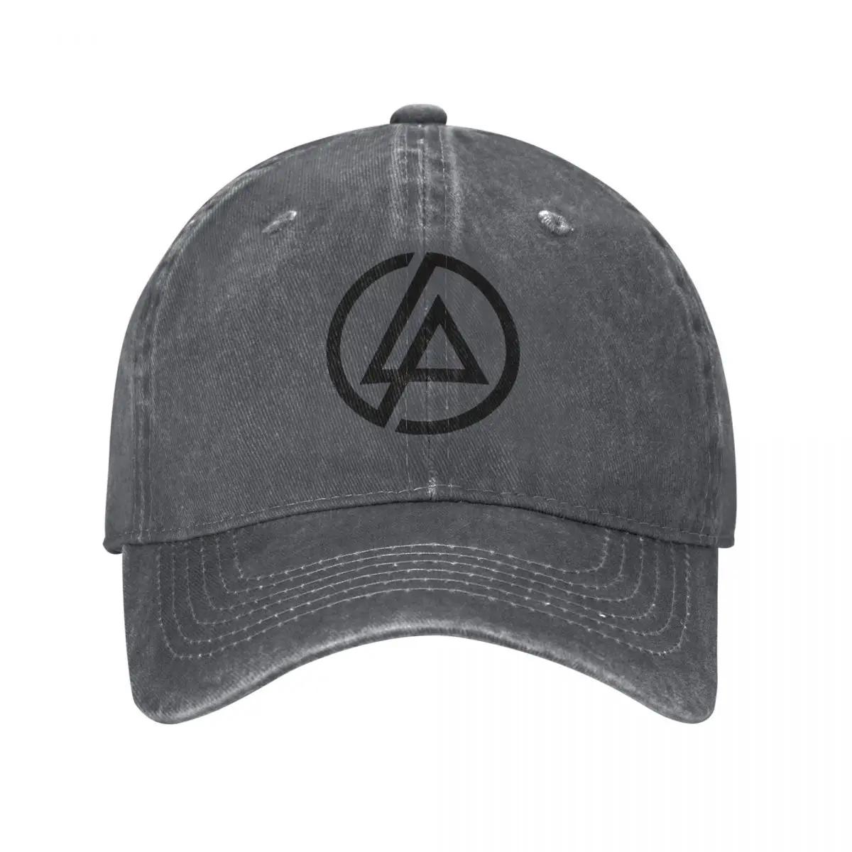 Linkin-Park Meteora Minutes To Midnight Winkel-Emblem Baseballkappe Distressed Denim Kappe Herren Damen Verstellbare Hüte Kappe Adjustable dunkelgraue