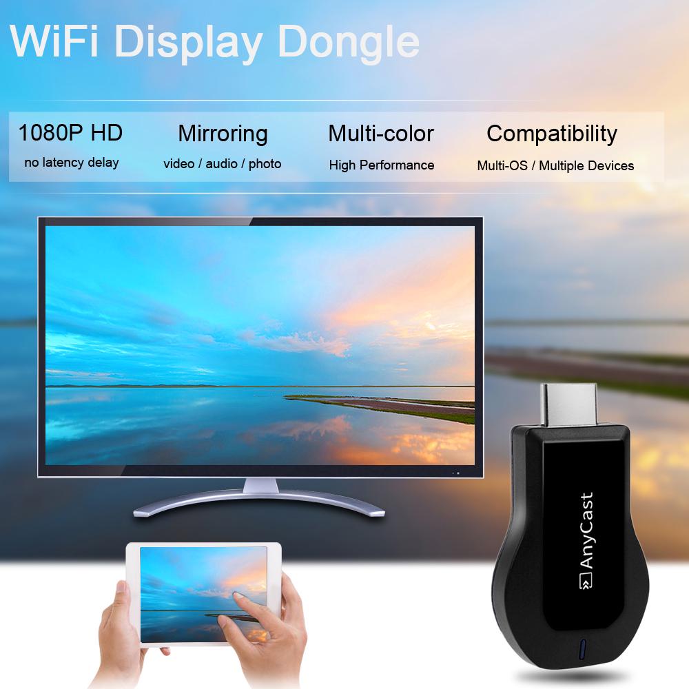 1080P HD AnyCast DLNA Wifi Display Dongle Receiver TV Stick für IOS Android schwarz