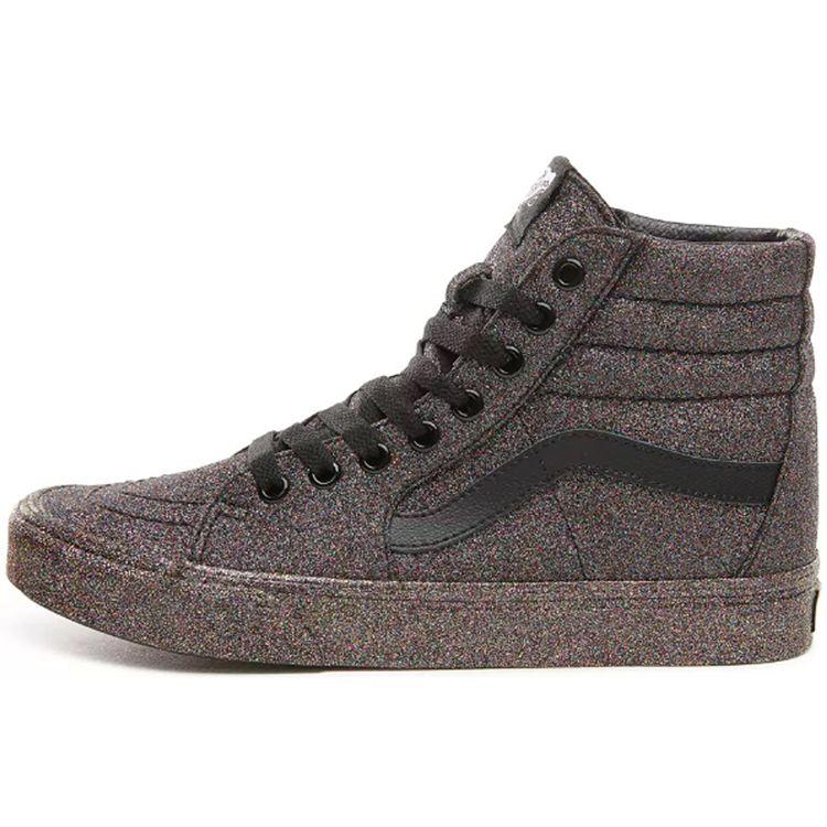 Vans Sk8 Hi Rainbow Glitter Stoff High Top Unisex Sneaker Schwarz VN0A38GEUKN 36