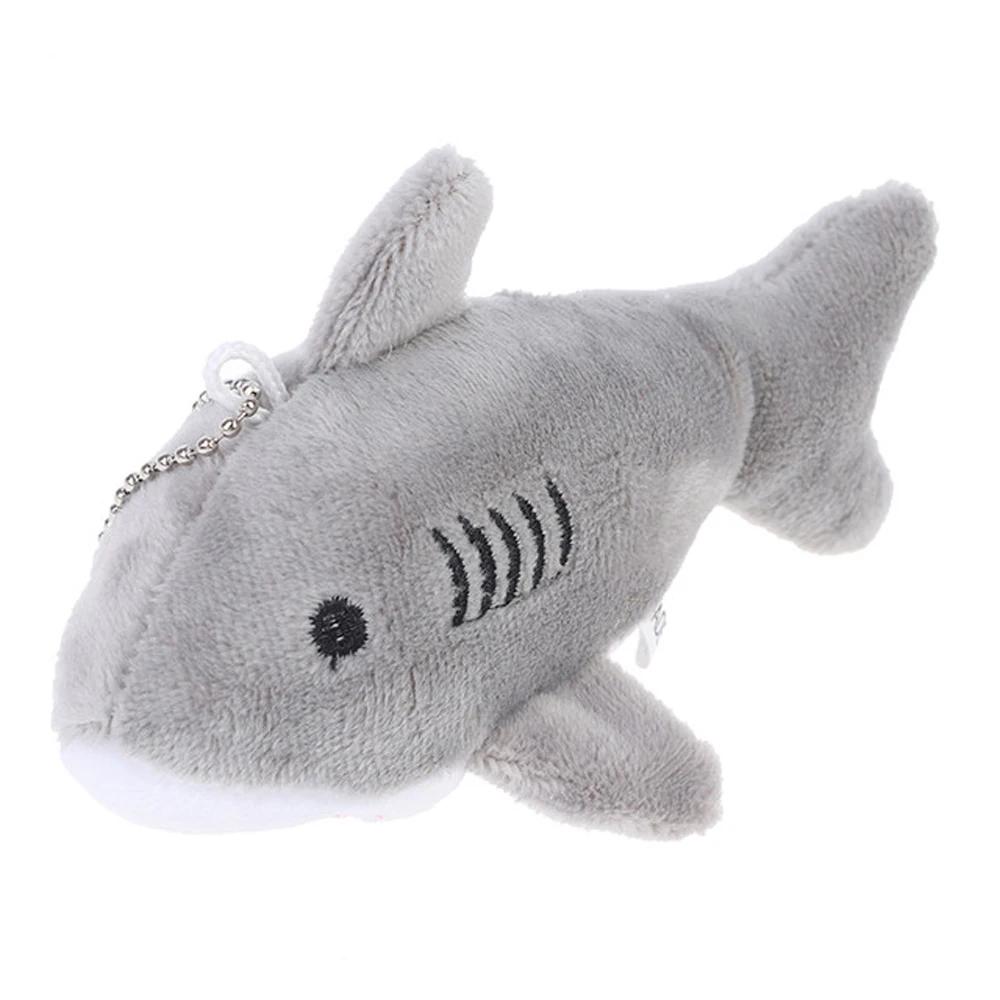 Tiere Cartoon Hai Schlüsselanhänger 12CM Simulation Hai Tasche Anhänger Schlüsselanhänger Anhänger Hai Schlüsselanhänger Hai Plüschtier Meeresbewohner gray