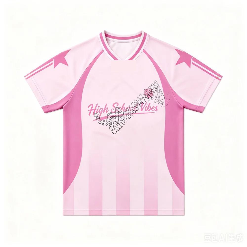 2026 Green Monster PK Pink Power High School Vibes Trikot DMD Sportfest Shirt V-Ausschnitt StreetWear Sommer Herren Damen T-Shirts Oberteil XL white