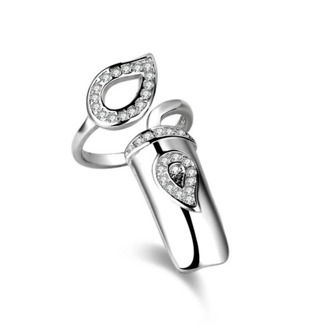Party Silber Farbe Strass Mode Nagel Ring Fingernagel Schutz Für Frauen Finger Nagel Ringe
