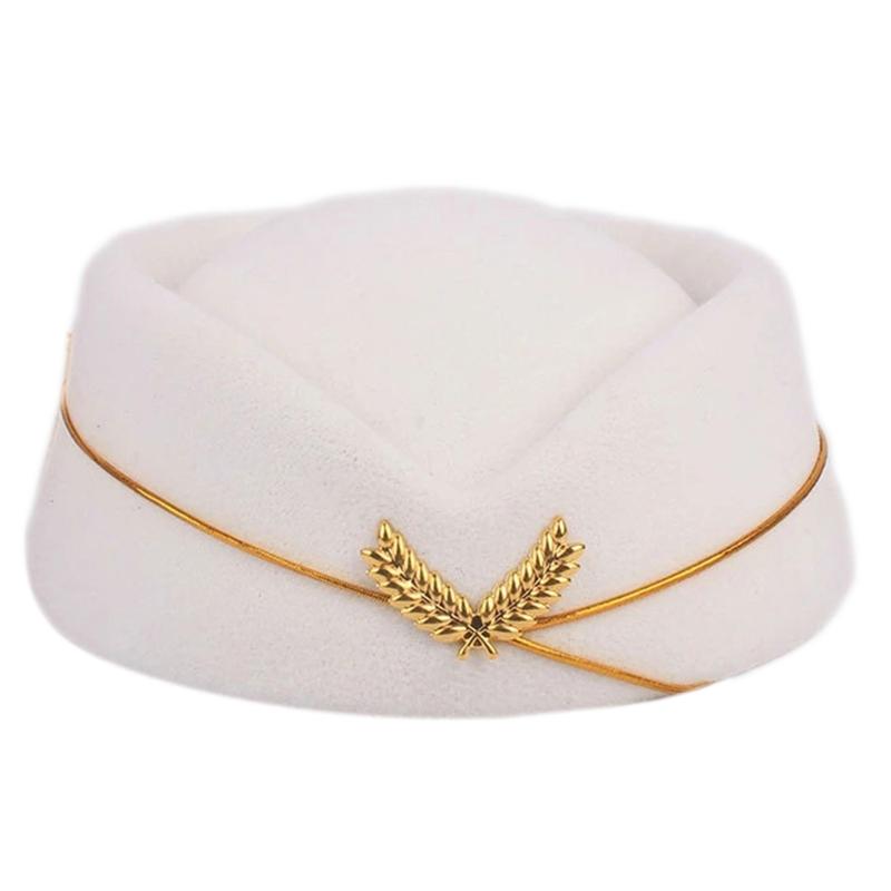 Stewardess-Hut, Stewardessen-Hut, Baskenmütze, Partygeschenke, Hüte, formelle Uniform, Kappen, Zubehör für Frauen, Party, Cosplay weiß