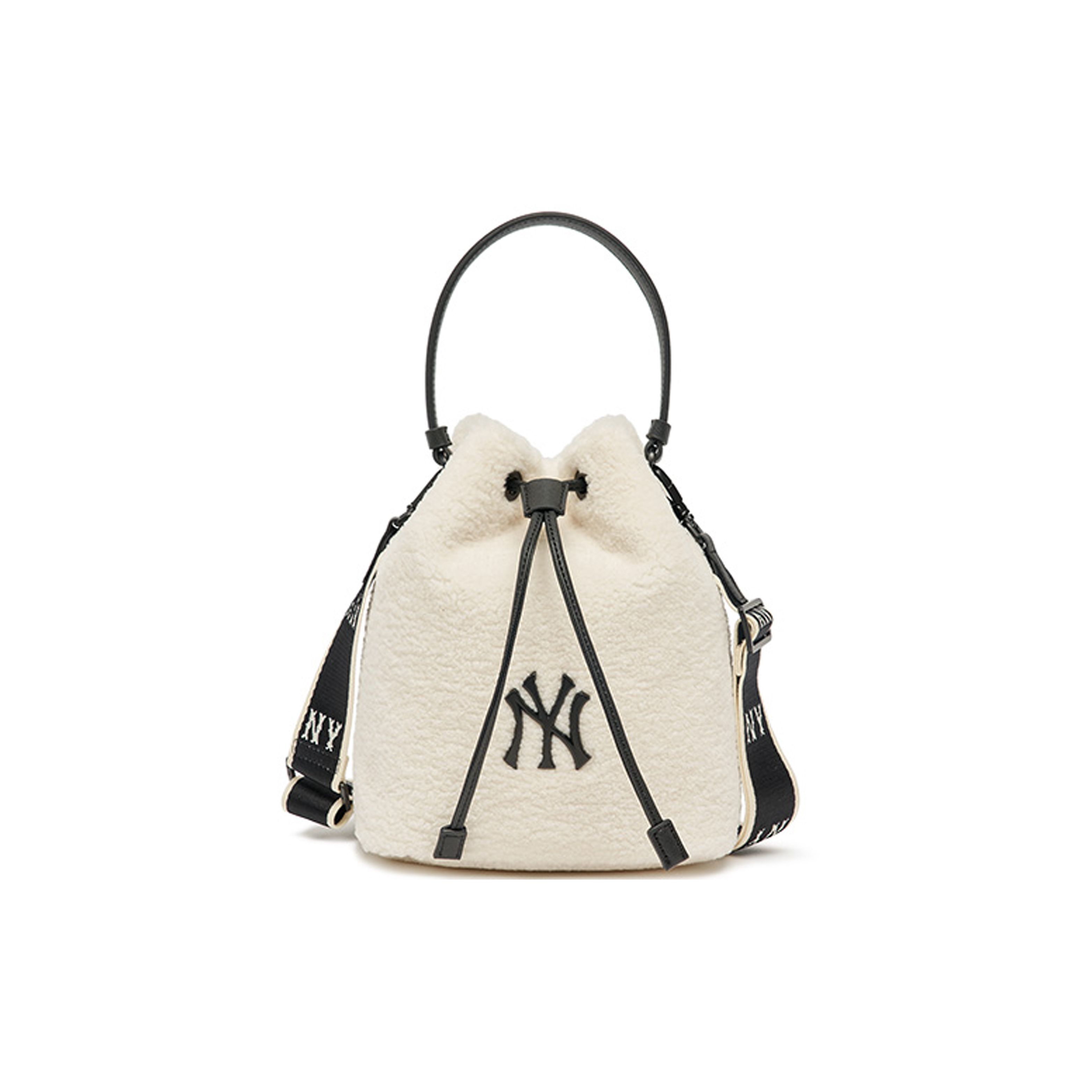 MLB New York Yankees Großes Logo Kordelzugverschluss Buchstaben Rucksack Unisex Rucksack Schwarz Weiß 3ABMS0626-50CRS Black White