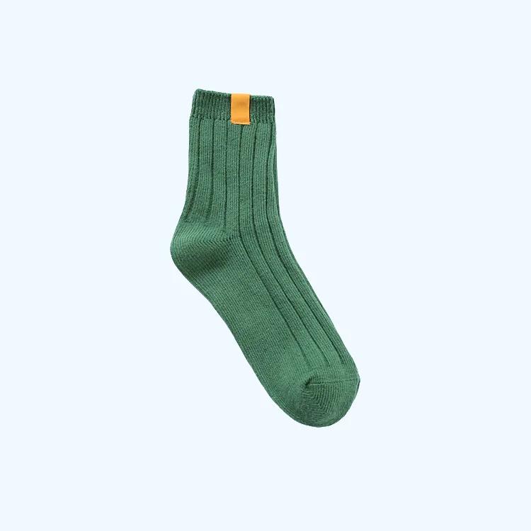 Klassische Socken für Damen, 200 Nadeln, Baumwoll-Strickripp, einfarbig, 10 Arten von 4 Jahreszeiten, Basic Daily Damen-Socken, 2023, neue Bootie One Size 23-25 cm grün