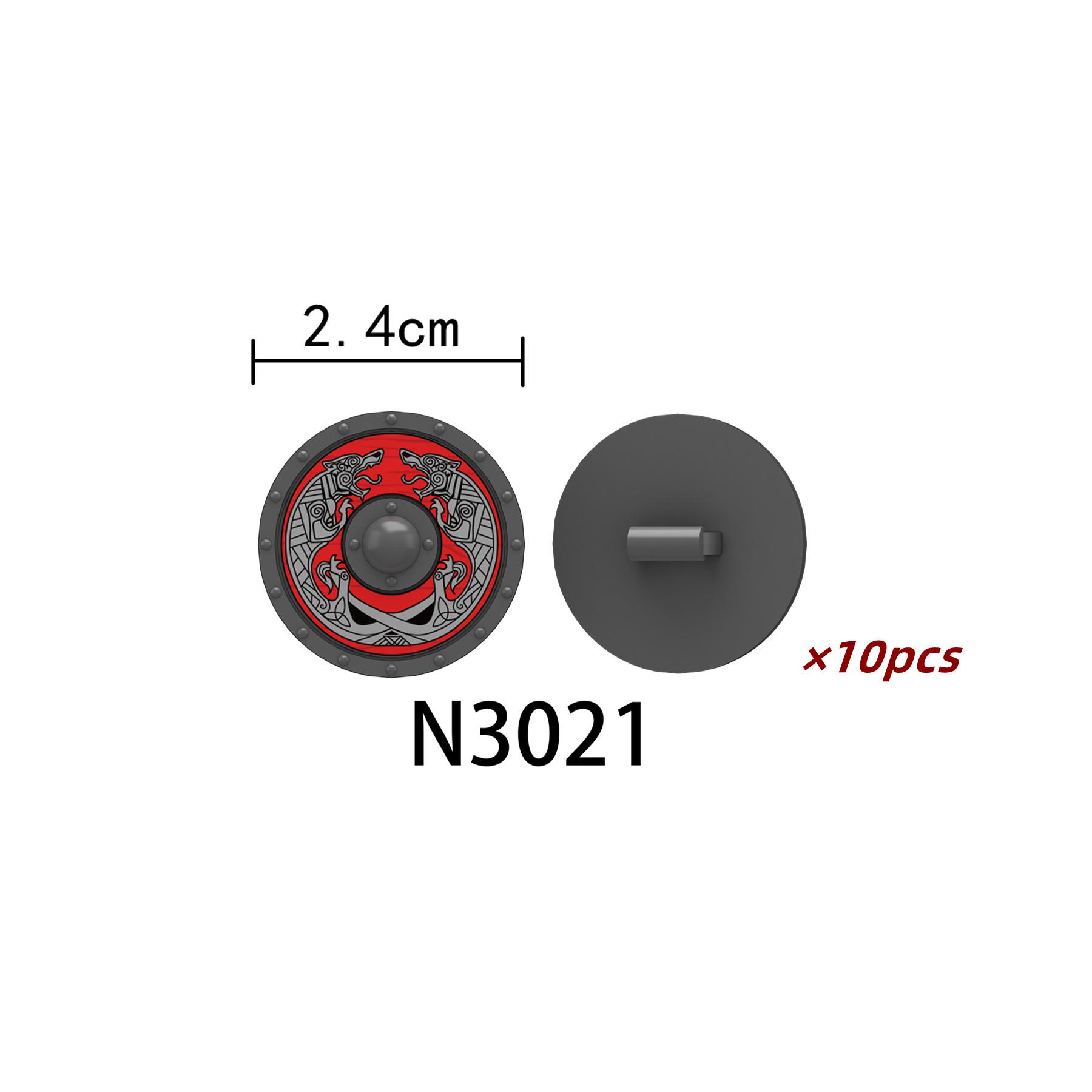 10 Stück mittelalterliches Wikingerschild-Waffen-Bausteinspielzeug