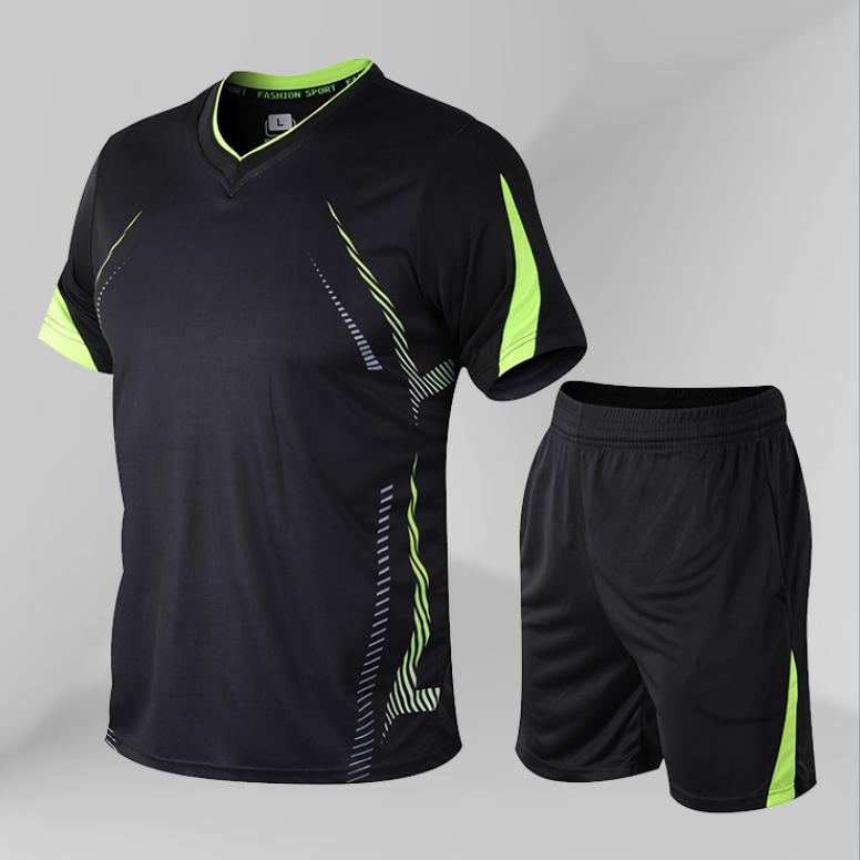 Trainingsanzug Herren Set Herren 2 Stück Sets Sommer Freizeitkleidung Fitness Trainingsanzüge Set XXXXL oliven schwarz