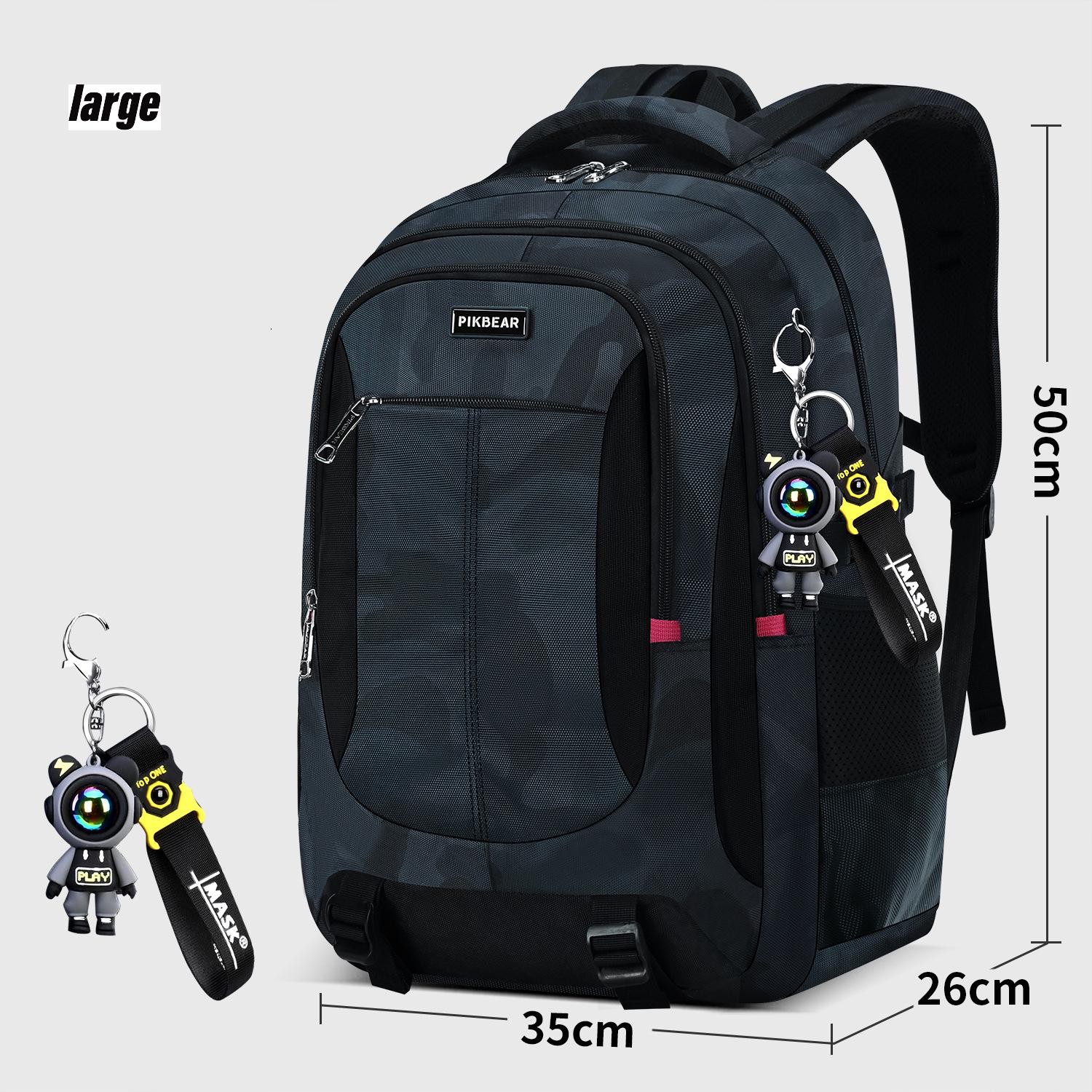 Orthopädischer Herren-Laptop-Rucksack Teenager-Schulranzen Grundschul-Wasserdichte Rucksäcke Studenten-Schultaschen large size bunt