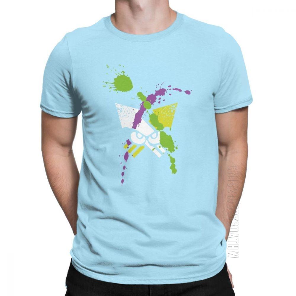 Herren T-Shirts Splatoon Turf Wars Lustig 100% Baumwolle T-Shirts Kurzarm Tinte Kind Spiel Tintenfisch T-Shirts Rundhals Kleidung Große Größe 4XL