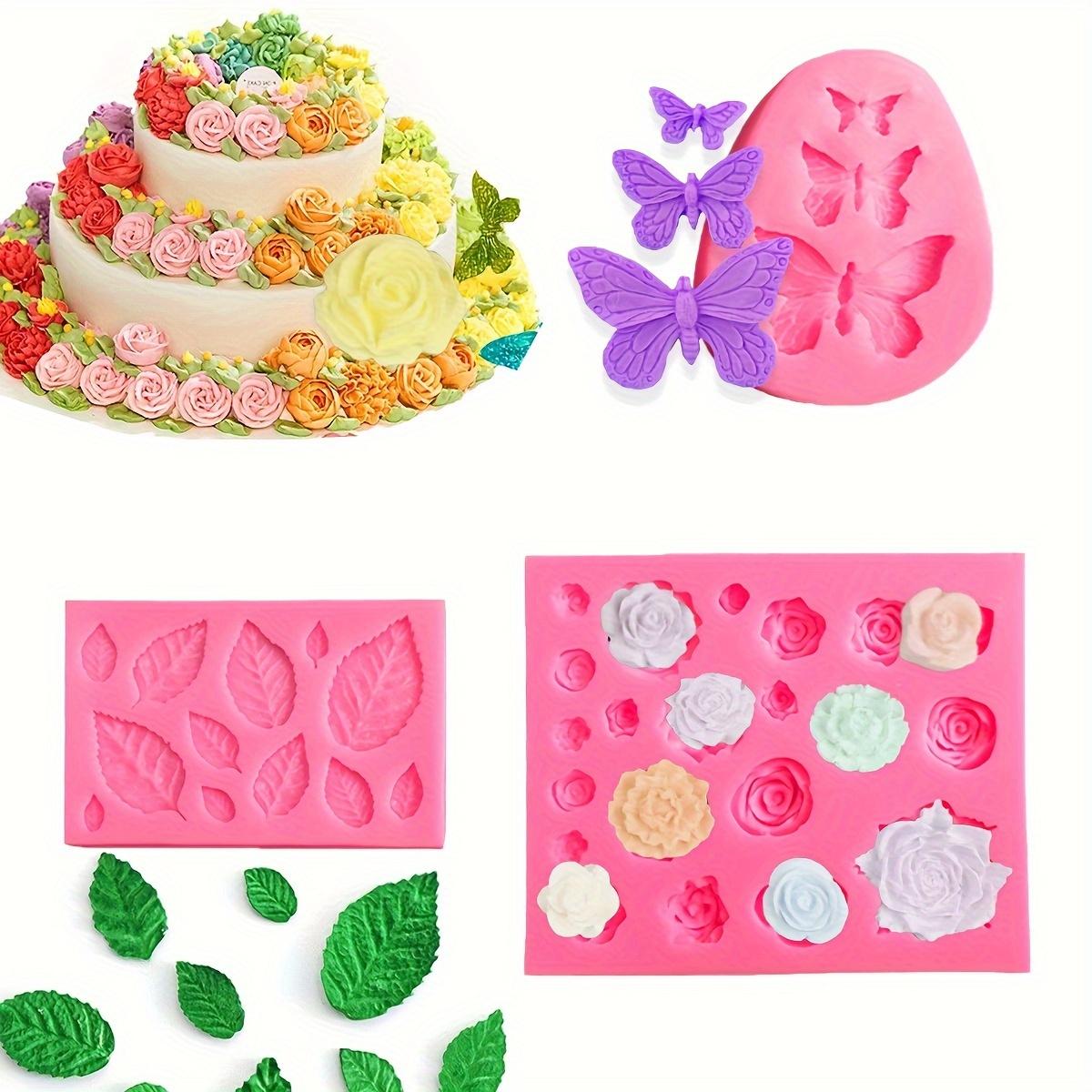 3 stücke Größe Rose Blume Bogen Blätter Backen DIY Kuchen Flipping Silikon Form Gebäck Backen Werkzeuge Backen Kuchen Flipping Schokolade Dekoration zubehör 3pcs