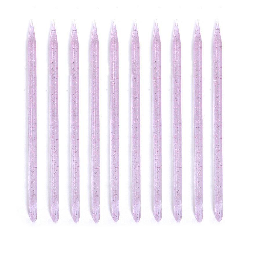 10/50/100 Stück Wiederverwendbarer Kristallstab Doppelseitig Nailart Nagelhautschieber Nagelhautentferner Werkzeug Pediküre Pflege Nägel Maniküre Werkzeuge 10 rosa