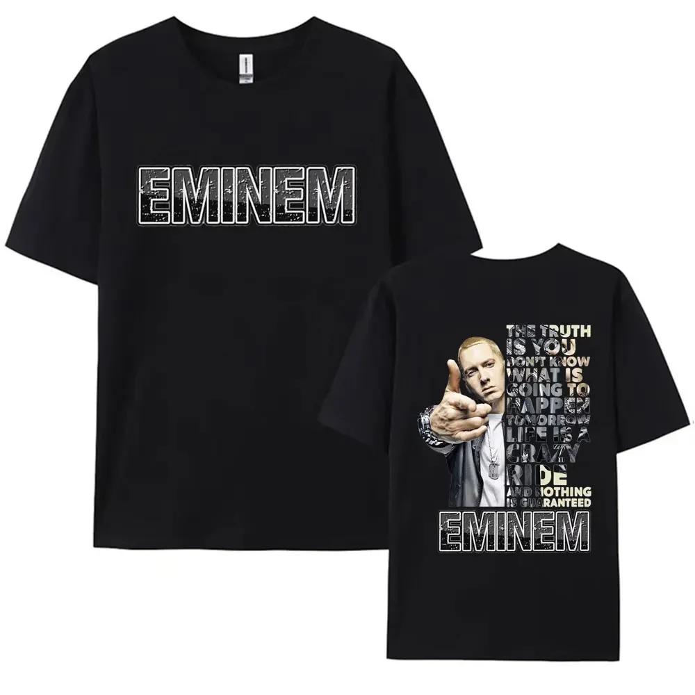 Rapper Eminem Neues Album Grafikdruck T-Shirts Herren Damen Hip Hop Trend Kurzarm T-Shirt Sommer Baumwoll T-Shirt für Fans Geschenk L